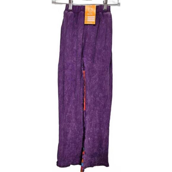 K.P.C. Handmade Bohemian Colorful Embroidered Purple Floral Pants Size Small - Picture 2 of 11